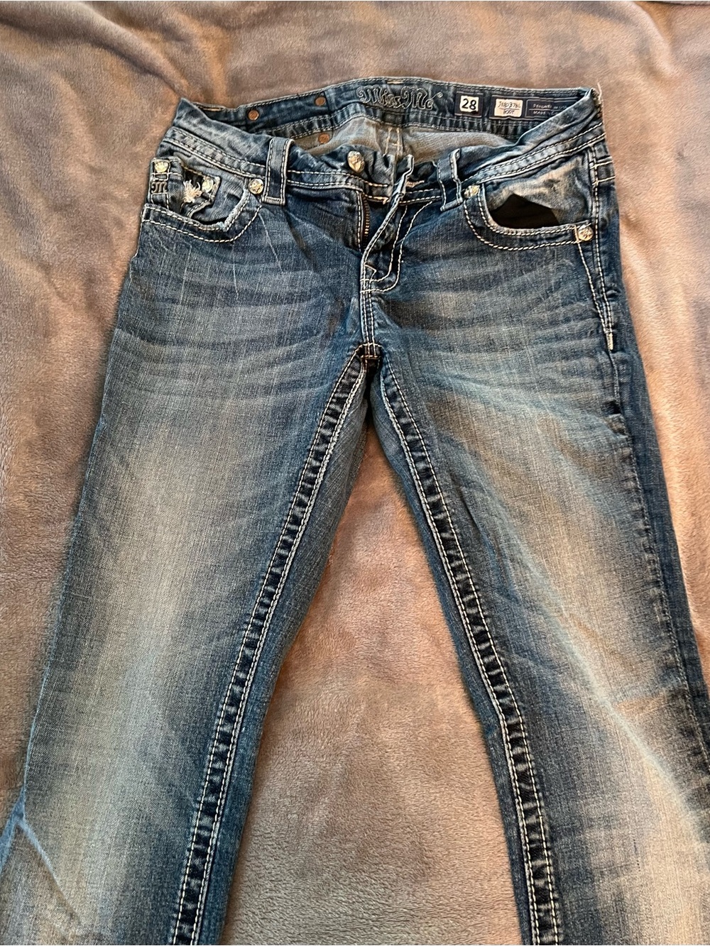 Miss Me Women's Boot Cut Jeans - Dark Blue Wash - Picture 2 of 6